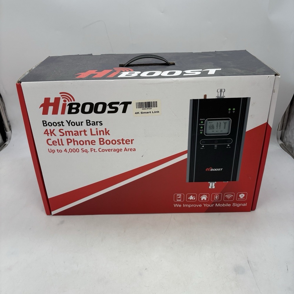 Hiboost Cell Phone Signal Booster for Home 4K Smart Link F10G-5S-BTW